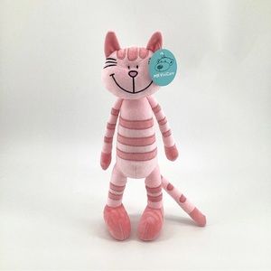 Cat Plushie 13” Pink Tabby Cat Stuffed Animal Plush Toy, Cute Stuffed Cat Plush